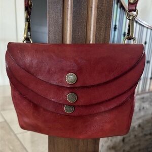 Campomaggi Free People Stunning Red 3-Pocket Crossbody Bag